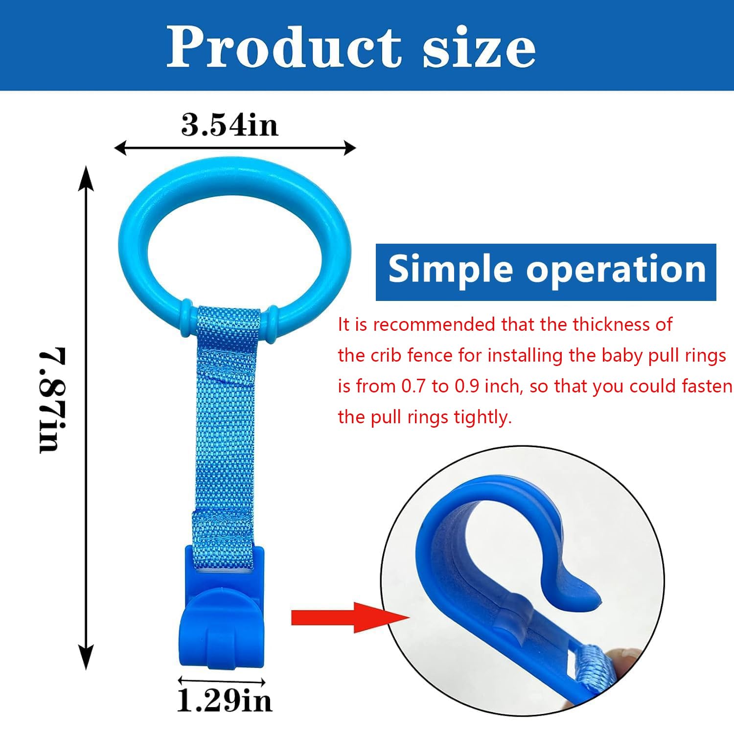 4 Pack Playpen Pull up Rings