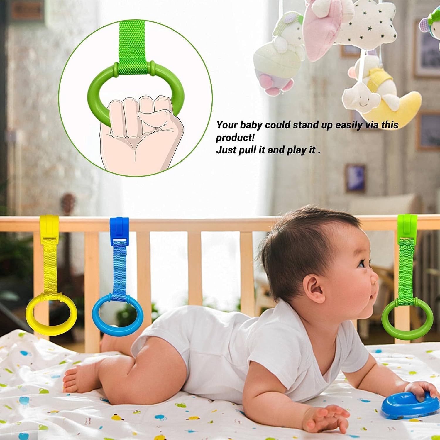 4 Pack Playpen Pull up Rings