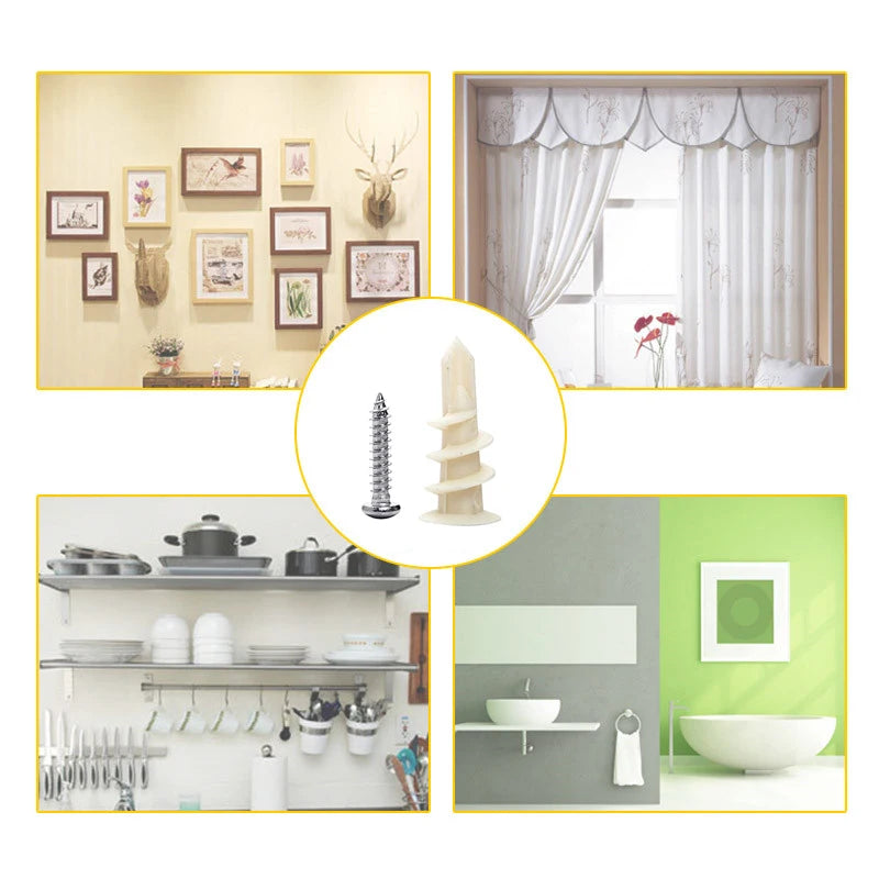 Self-drilling Drywall Plastic Anchors 100pcs/set