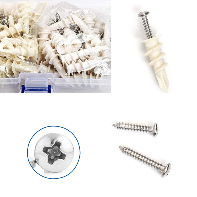 Self-drilling Drywall Plastic Anchors 100pcs/set