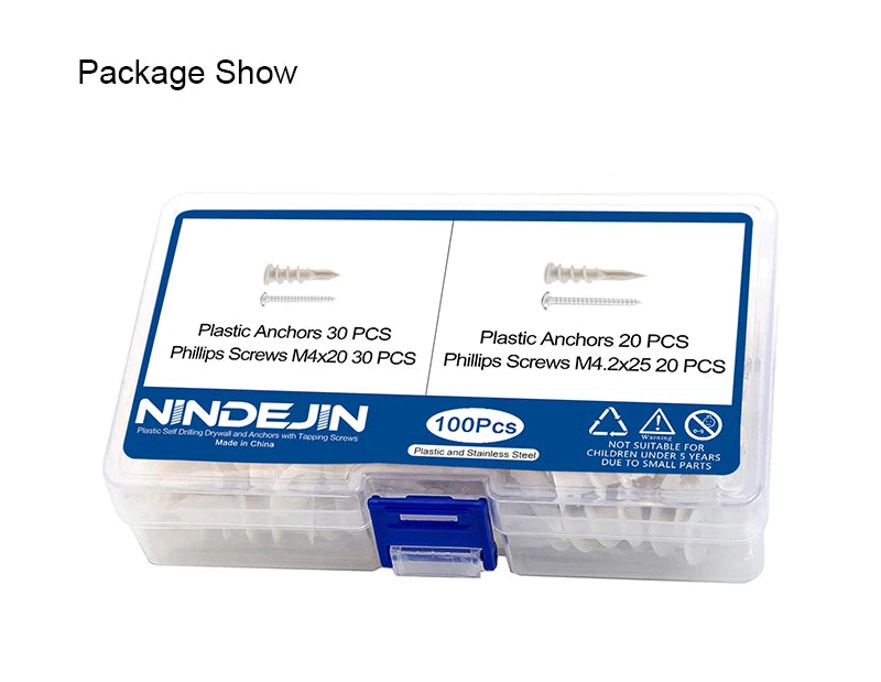 Self-drilling Drywall Plastic Anchors 100pcs/set