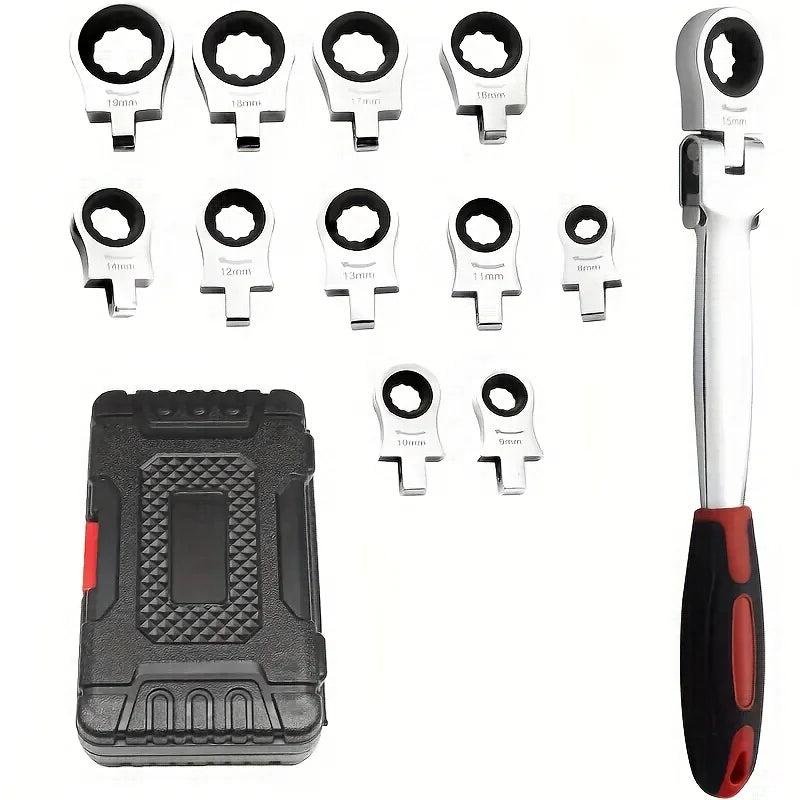 Modular Ratchet Wrench Set with Interchangeable Heads