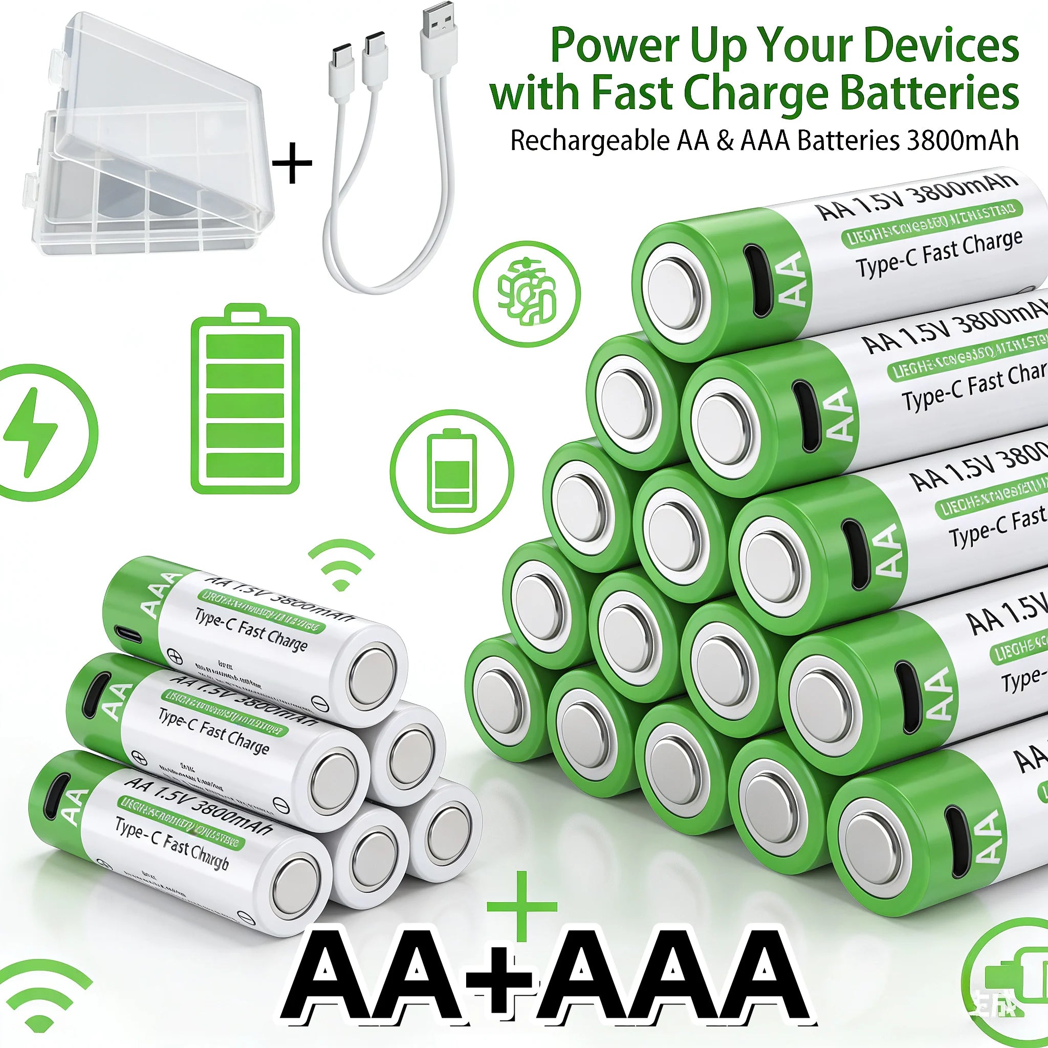 Rechargeable Lithium-Ion Battery AA&AAA
