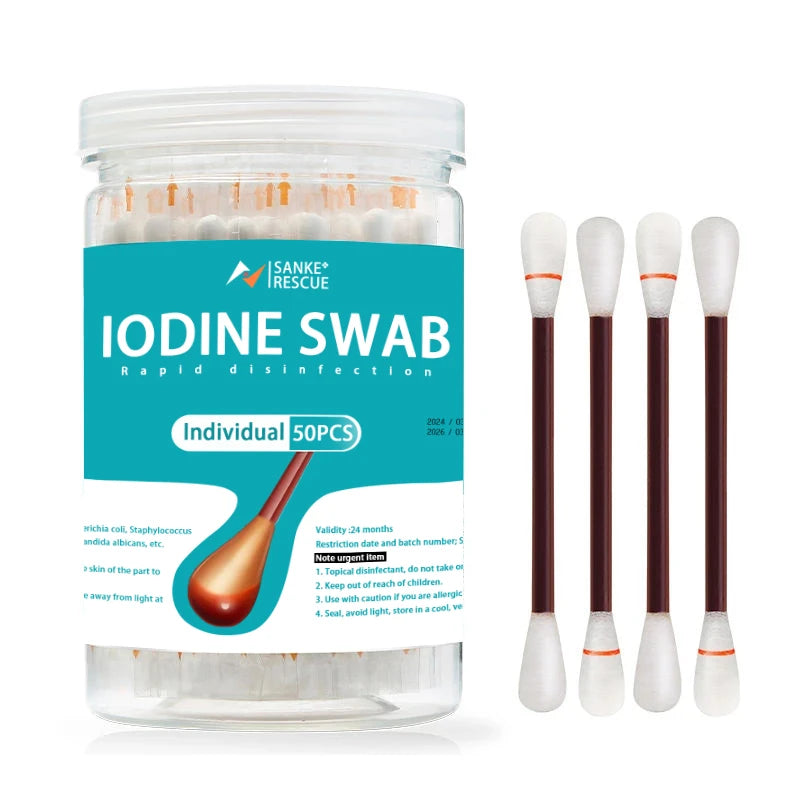 50PCS Iodine Cotton Swab