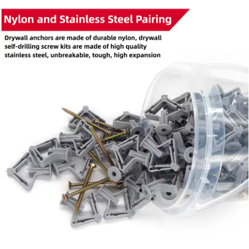 Drywall Toggle Anchors (50 Anchors + 50 Screws)