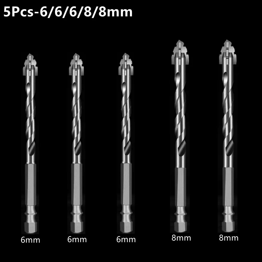 Titanium Masonry Drill Bits with 1/4" Hex Shank