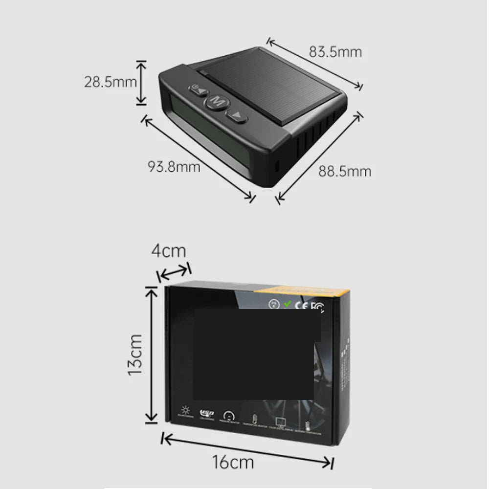 Solar TPMS Car Tire Pressure Sensors