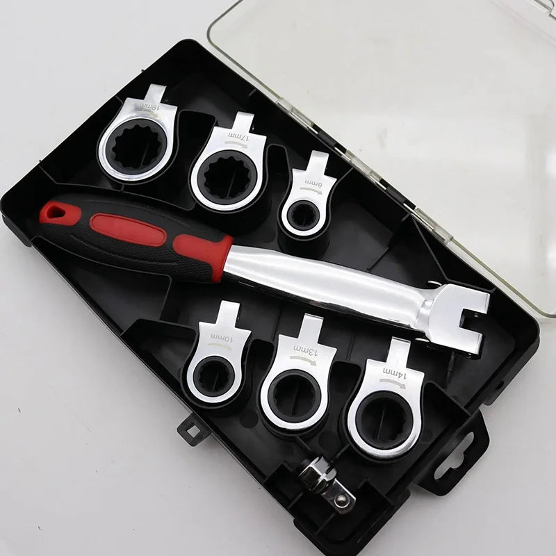 Modular Ratchet Wrench Set with Interchangeable Heads