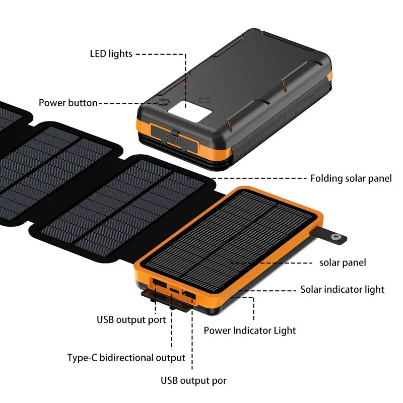 500000mAh Solar Power Bank 120W Fast Charging
