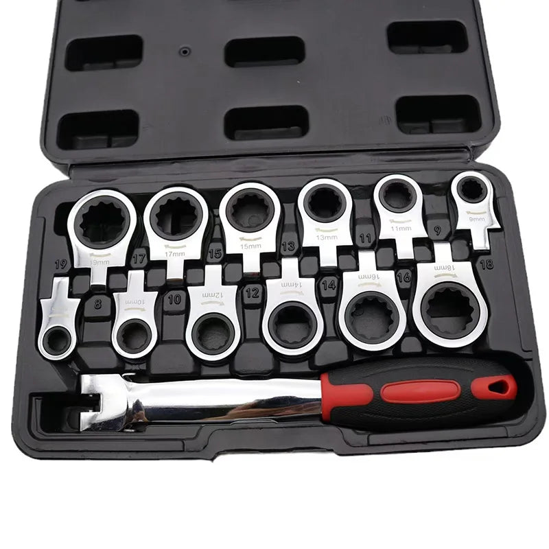 Modular Ratchet Wrench Set with Interchangeable Heads