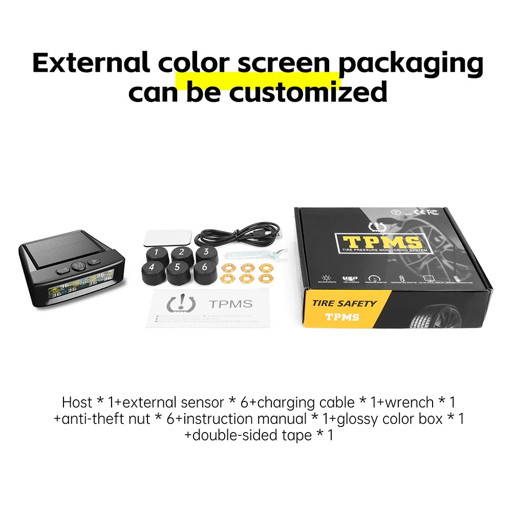 Solar TPMS Car Tire Pressure Sensors