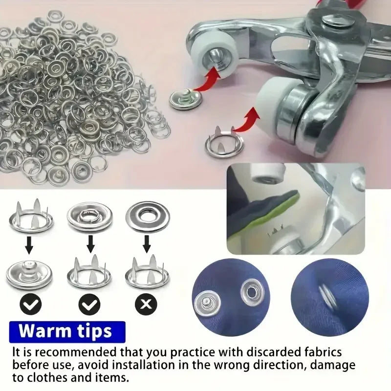400PCS Snap Button Kit with Pliers