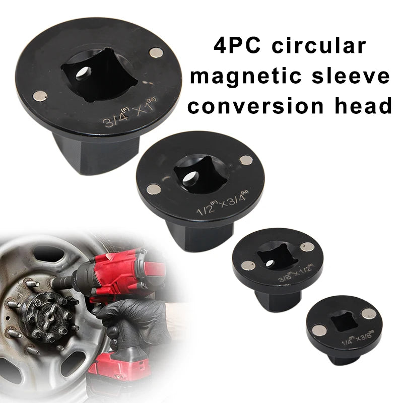 4PC Magnetic Socket Adapter Set