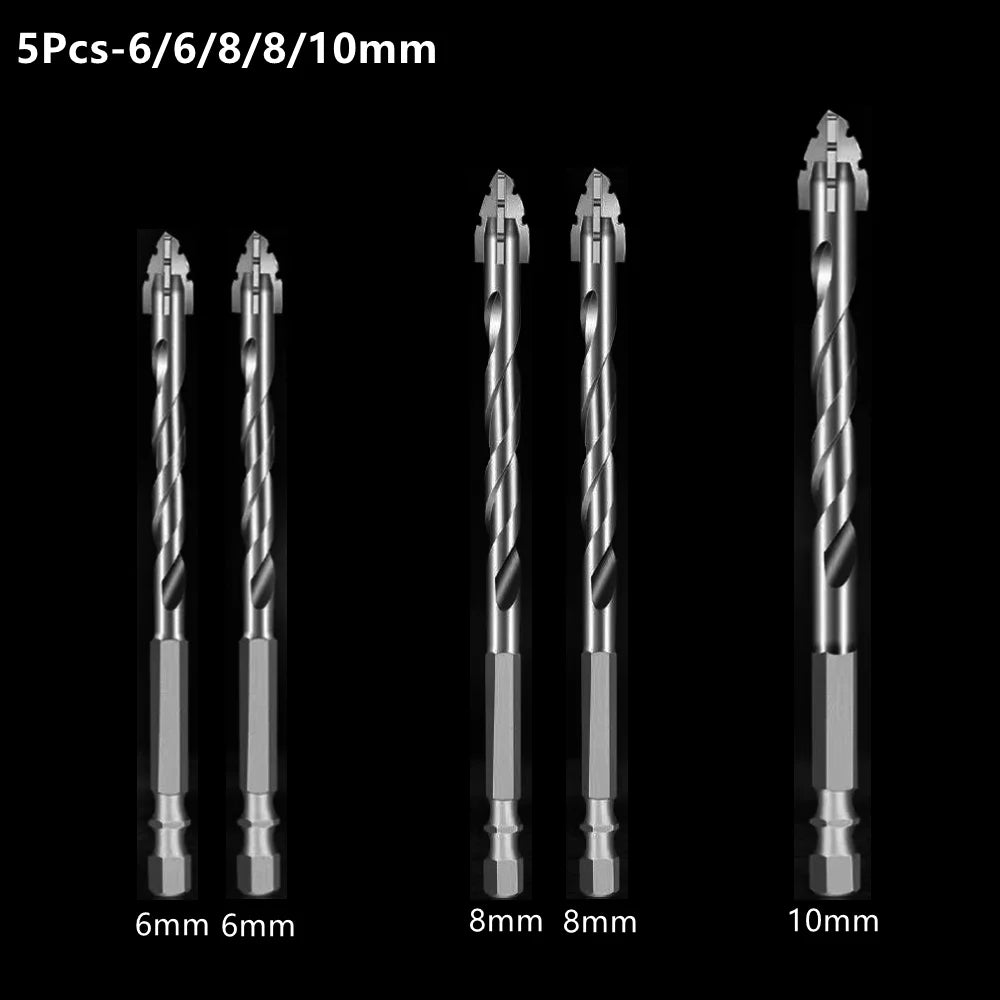 Titanium Masonry Drill Bits with 1/4" Hex Shank