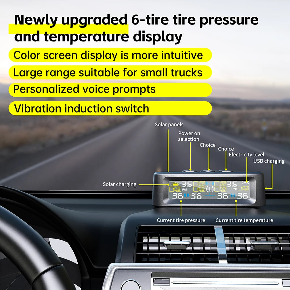 Solar TPMS Car Tire Pressure Sensors