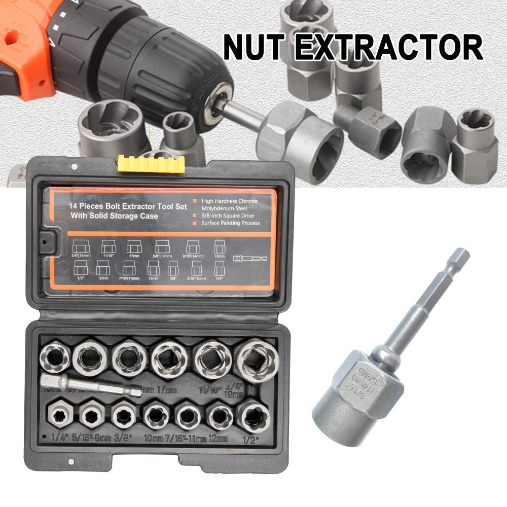 Damaged Nut & Bolt Extractor Set