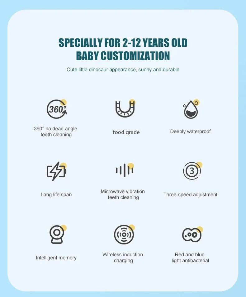 U-shaped Electric Toothbrush (Ages 2-6, 6-12)