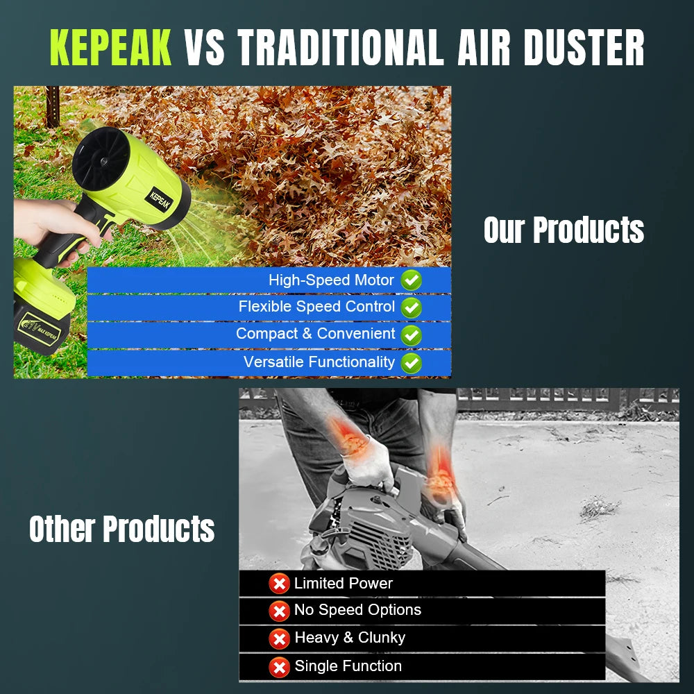 Cordless Turbo Air Blower 21V – High-Speed 180,000 RPM