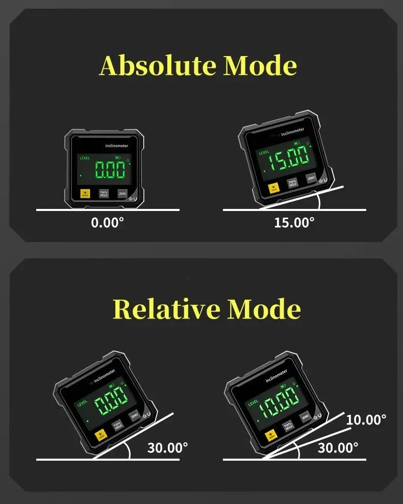 NEW 4-Side Magnetic Digital Angle Gauge