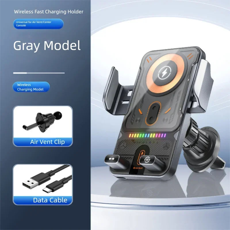 Electric Car Phone Mount 15W Wireless