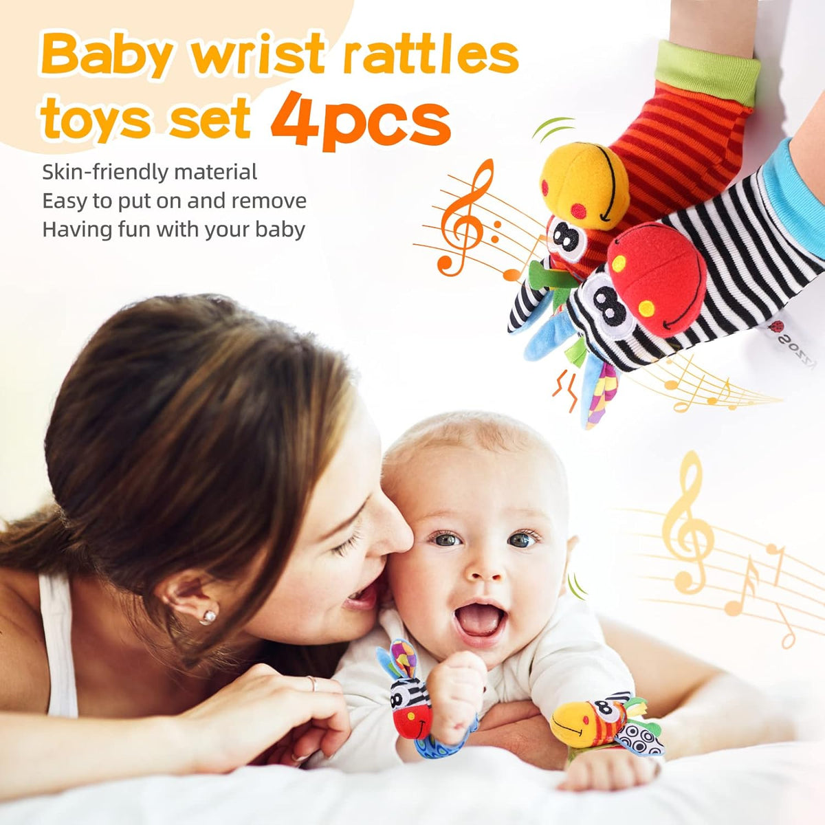 Leg Rattles Baby Baby Sensory Wrist & Foot Rattle Set (0–6 Months) – BabyCozy