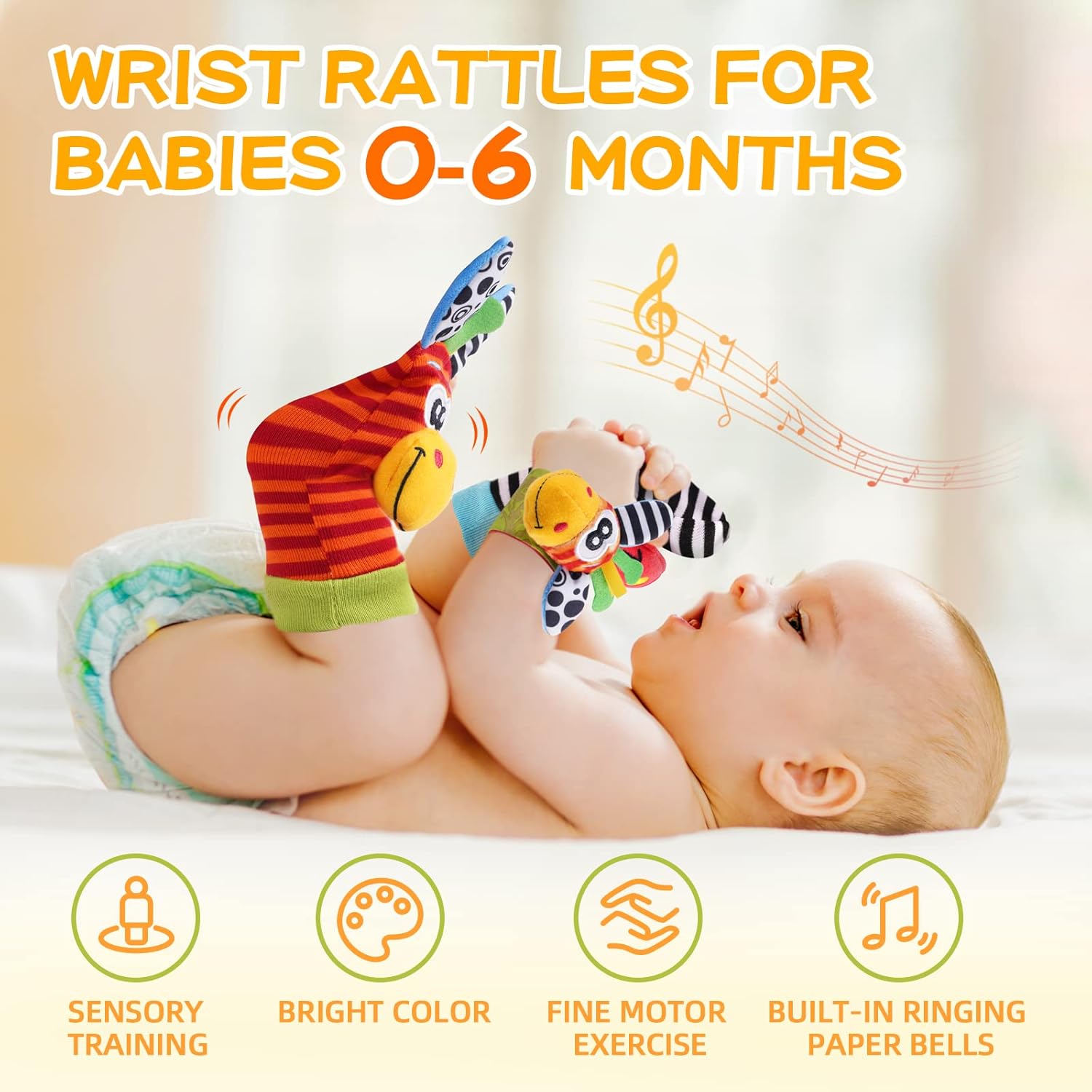 Baby Sensory Wrist & Foot Rattle Set (0–6 Months)