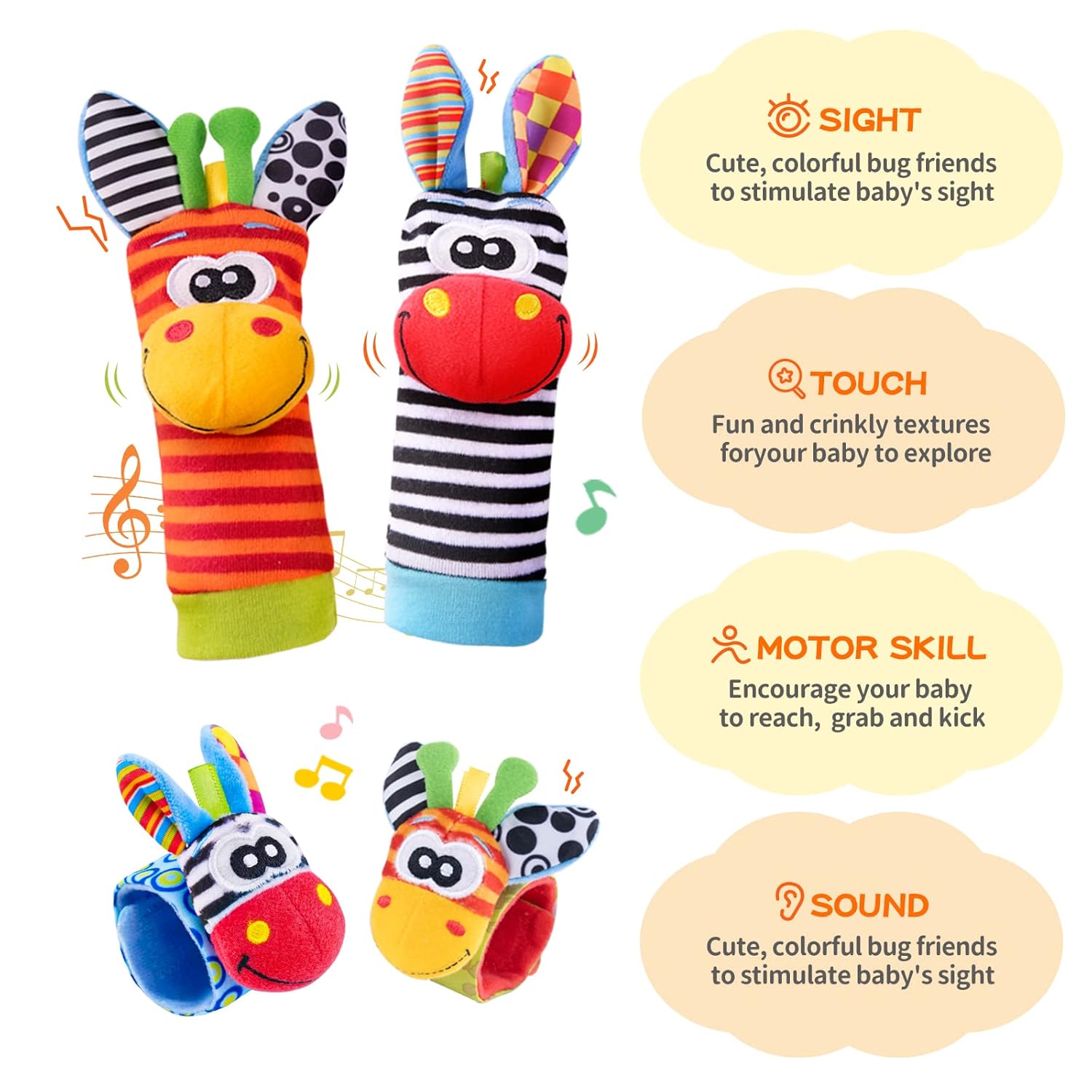 Baby Sensory Wrist & Foot Rattle Set (0–6 Months)