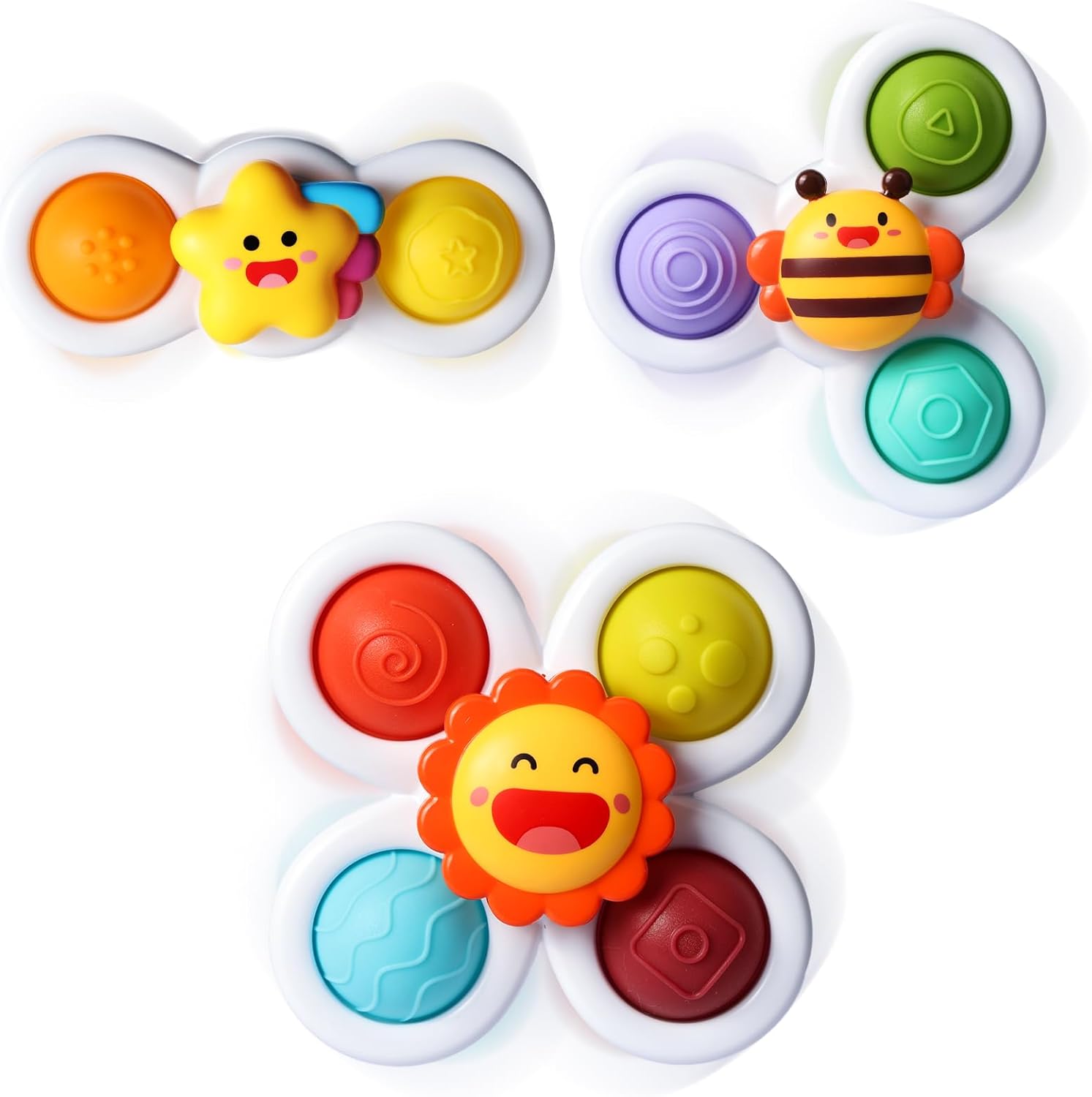 3PCS Pop Suction Spinner Sensory Toy Set