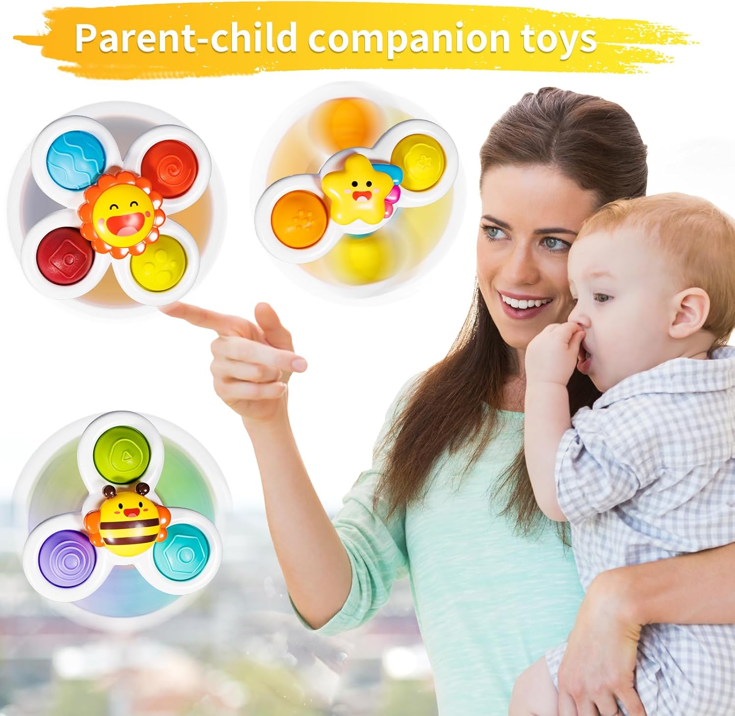 3PCS Pop Suction Spinner Sensory Toy Set
